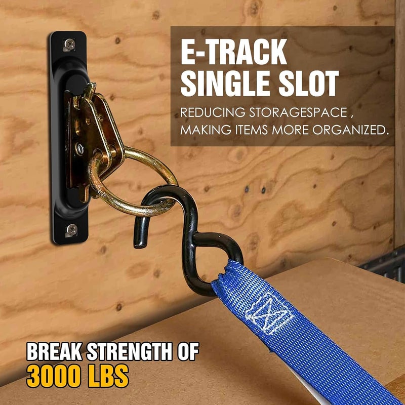 Eegoowa E Track Hooks Heavy Duty E Track J Hooks E Track X Track Steel Hanger, Spring Fitting E Track Accessories for Enclosed Trailer - Image 3